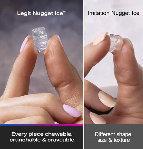 Comparison of Opal 2.0 XL Nugget Ice Maker With 1 Gallon Tank On Countertop Chewable Crunchable Ice and imitation nugget ice