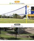 Regulation 20Ft Badminton Net Set For Backyard Portable Outdoor Play, showing stable net setup and durable steel poles.
