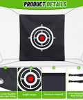 5x5 Ft Golf Target Cloth For Net Replacement With 4 Straps Indoor Outdoor Hitting Target For Practice And Training Aids High Visibility Center Circle 2 Point 4 By 2 Point 4 Feet Easy Mount