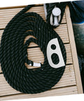 Rugged Aluminum Eyelet Bow Connector for Boats and Yachts shown with boat rope and marine hardware on wooden dock