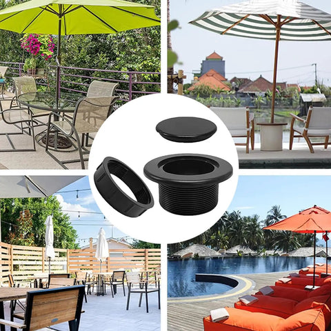 Removable Cap Umbrella Hole Plug For Patio Tables 1.63 Inch Abs Insert with images of outdoor tables and umbrellas