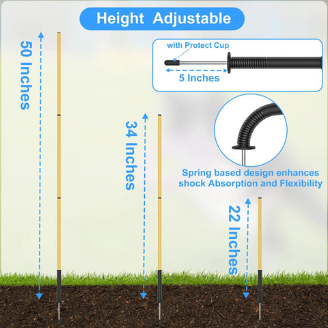 Dog Agility Hurdle And Cone Set Adjustable Obstacle Course For Backyard Training, adjustable hurdle height diagram.