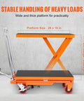 Heavy Duty Hydraulic Lift Table Cart With 500 Pound Capacity And 28.5 Inch Max Rise platform size 28 x 18 inch and lift range 9-28.5 inch.
