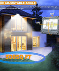 Beastly Bright Outdoor Solar Flood Light With Remote 600 Lumen 80 LED IP65 Aluminum Alloy Security Light illuminating house