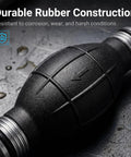 Slick Flexible Fuel Primer Bulb With Dual Check Valve, durable rubber construction for priming fuel lines in vehicles.