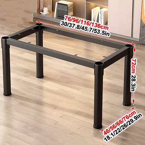 Bulletproof Industrial Table Legs White Cast Iron Base Heavy Duty Metal Desk Support Built Tough Strong 600 Lb Capacity For Diy Coffee Dining Tables Clean Slick Lines, showing dimensions and structure.