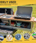 Outdoor kitchen setup with 1 Pair Noiseless 76 Inch Side Mount Drawer Slides With Lock For Steel Furniture used in RV storage.