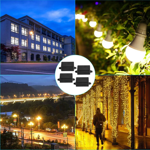4 Pack IP65 Waterproof Junction Box with fixed ear for outdoor lighting, featuring durable ABS plastic enclosures for electronics.