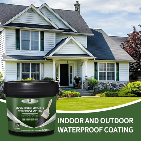Rock Solid Roof Waterproof Sealant And Liquid Rubber Coating For EPDM Metal Roofs RV Shelters And Concrete Repair With No Sweat Application And Tough As Nails Durability In One Gallon White Bucket.