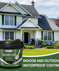 Tough As Nails Roof Waterproof Sealant And Liquid Rubber Membrane For Concrete Metal And RV Roofs With Self Leveling Formula in front of house.