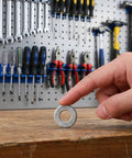40 Pcs Belleville Washers M6 Stainless Steel Conical Spring Washers With Knurled Serrated Anti Slip Design For Heavy Duty Automotive And Industrial Use held by hand