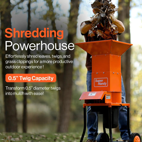 Beast Of A Leaf Mulcher Shredder With 15 Amp Motor 120 Volt Power Three 11 Inch Blades For Leaves Grass And Yard Clippings