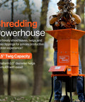 Person using Beast Electric Leaf Mulcher Shredder For Yard Debris Heavy Duty 120V 15 Amp Motor in forest setting