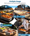 Multiple usages of Six Pack Hotel Pans One Third Size Four Inch Deep Steam Table Pan 22 Gauge Anti Jam Stainless Steel Durable