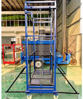 Heavy Duty Electric Lift Cart That Handles Rough Jobs Smooth, Zero Hassle Remote Control, Built Tough Folding Work Platform from side angle.