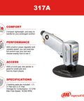 Heavy Duty 5 Inch High Speed Pneumatic Sander With Built In Power Regulator And Variable Speed For Boss Level Control Compact