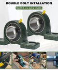 2 Pack UCP206-20 Pillow Block Bearing Set One And A Quarter Inch Mounted Pillow Block Bearings With Solid Cast Iron Base