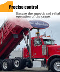 Red dump truck with raised bed, showcasing Dump Truck Hoist Control Valve Air Kit With Kickout For Hydraulic System K90