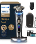 Clutch Ultra Precise Wet And Dry Electric Shaver With SenseIQ Pro Technology 360 Flex Heads Triple Lift And Cut System NanoTech Precision Blades For A Close Daylong Shave Quick Clean Pod Included Dark Slate, front view
