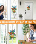 Dope Diamond Painting Kit Hanging Pendant Butterfly Sun Catcher with Rhinestone Lamp Art displayed in various home settings
