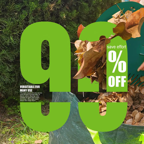 Tough As Nails Adjustable 43 To 63 Inch Long Turf Rake With 18 Inch Wide Head removing leaves into a green bag.