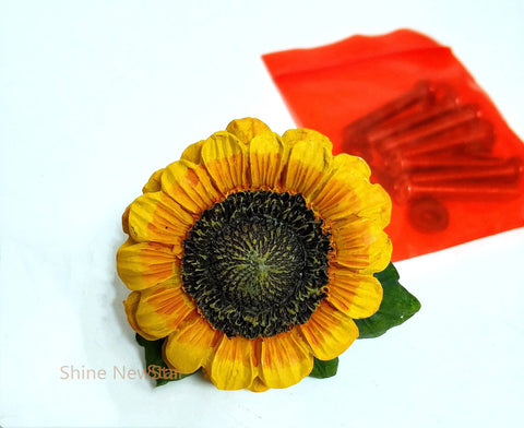 Sunflower Vintage Kitchen Resin Drawer Pulls Cabinet Knobs And Handles Pack Of 6 with hand-painted resin sunflower and hardware