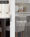 Sturdy White Diecast Sliding Patio Door Handle Pull Set Featuring Smooth Unkeyed Rotation For Mortise Lock Glass Doors outside view