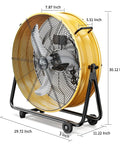 Heavy Duty 24 Inch Metal Drum Fan For Garage Workshop Warehouse Basement 3 Speed Floor Fan With High Velocity Airflow Industrial Cooling