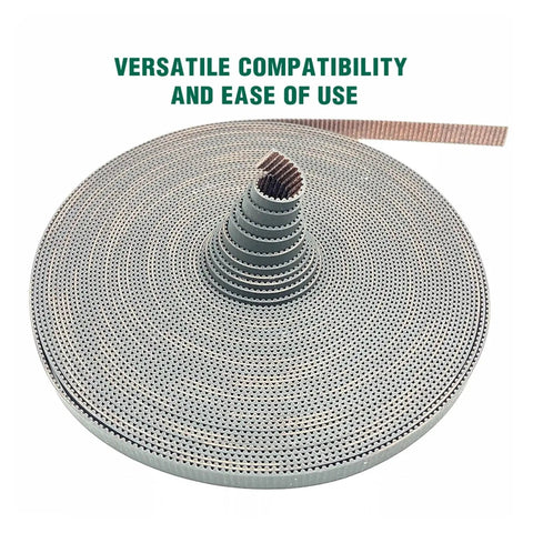Heavy Duty GT2 Open Timing Belt For 3D Printing Rigs, 50M roll, 15mm wide rubber drive belt in circular shape.