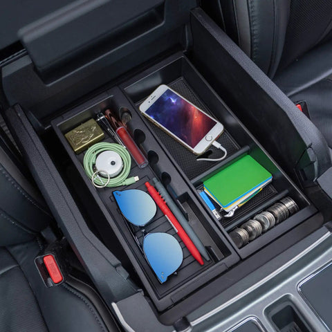 Center Console Organizer Tray For Ford F Series Trucks 2015 To 2024 F150 F250 F350 F450 And Expedition Half Size Pallet Insert Storage