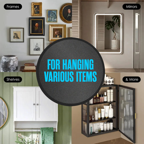 Heavy Duty Aluminum French Cleat Hanger Mirror Hanging Kit With Z Clips And Z Brackets 50 Lbs Capacity for hanging various items.