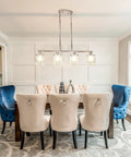 Dope Four Light Crystal Island Pendant For Kitchen And Dining Room Chrome Frame With K9 Crystals over elegant dining setup