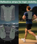 Lit 5L Running Vest Hydration Backpack With Two 500ml Soft Bottles For Men And Women Lightweight Gear nighttime running