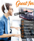 Musician using UHF Wireless Microphone System Kit Portable Pro Battery Operated Handheld Dynamic Cordless Transmitter Set