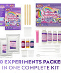 Unicorn Slime And Crystals Science Kit For Kids Ages 8 To 12, Over 100 Cool Experiments, kit contents and packaging view