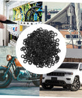 500pc Wave Washer Set for Electrical and Automotive Use, Compression Spring Washers with Smooth Surface to Reduce Friction and Prevent Loosening, Assorted Sizes for Tight Axial Load and Easy Installation; black washers for electrical and auto use