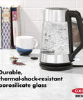 Cordless Glass Electric Kettle With 1.75 Liter Capacity Borosilicate Glass For Pure Taste LED Power Indicator Auto Shutoff displayed in kitchen