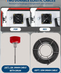Control panel showing forward and reverse functions of Heavy Duty 500 Watt Electric Drain Auger And Commercial Sewer Snake.