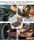 All In One 80 Piece Magnetic Impact Nut Driver Kit Pro Grade With Metric And SAE Bits in use for various tasks.