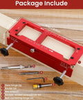 Package contents of Built Tough Aluminum Door Hinge Jig For 2.5 To 5 Inch Hinges Adjustable Jamb Router Jig With Radius Quarter Inch And Radius Five Eighths Inch Square Corner 6061 Aluminum Alloy By JoblikeBrez.
