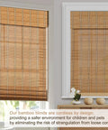 Natural Material Roman Shades For Windows Light Filtering Cordless Roman Curtains Easy Install Window Blinds 36 W X 64 H Cozy Rustic Vibe