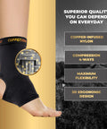 All Day Ankle And Foot Compression Sleeve Pull On For Men And Women Breathable Elastic Ankle Brace in use, large size