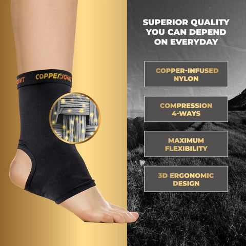 All Day Ankle And Foot Compression Sleeve Pull On For Men And Women Breathable Elastic Ankle Brace in use, large size