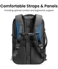 Back view of Go-To Travel Backpack 40L With Large Main Compartment And Seventeen Inch Laptop Sleeve, showing comfortable straps.