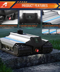 Heavy Duty Electric Trailer Mover With Wireless Remote Control 5500 Lbs Max Towing Capacity showing emergency stop button and battery display.