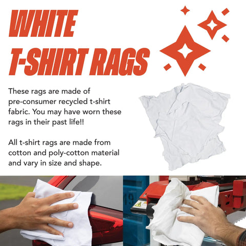 Bulk Cotton T Shirt Rags 5 Lb Box For Auto Shop Cleaning Low Lint Wiping Cloths For Paint Grease Stain Removal