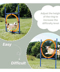 Dog Agility Ring Jump 22 Inch Diameter For Training And Fun At Home Portable Pro Grade Gear With Easy Setup shown with dog jumping