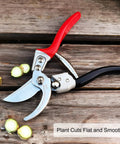 8 Inch Pruning Shears For Garden Pro Grade Made In Japan With Japanese SK5 Steel And Ergonomic Handle Heavy Duty Bypass Pruner on wood