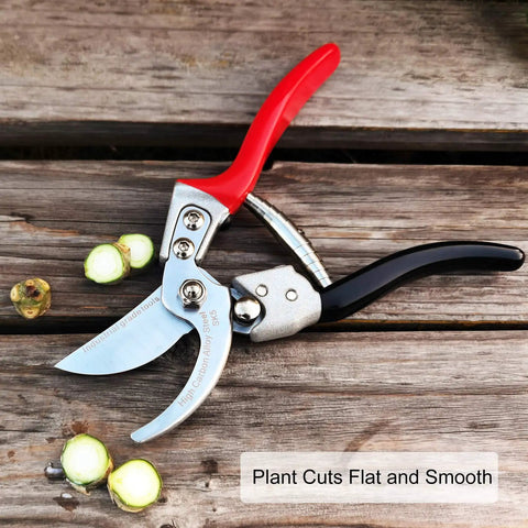 8 Inch Pruning Shears For Garden Pro Grade Made In Japan With Japanese SK5 Steel And Ergonomic Handle Heavy Duty Bypass Pruner on wood