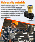 Heavy Duty Hydraulic Flow Control Needle Valve for Single Direction Shutoff, 5000 PSI, Carbon Steel, with industrial worker